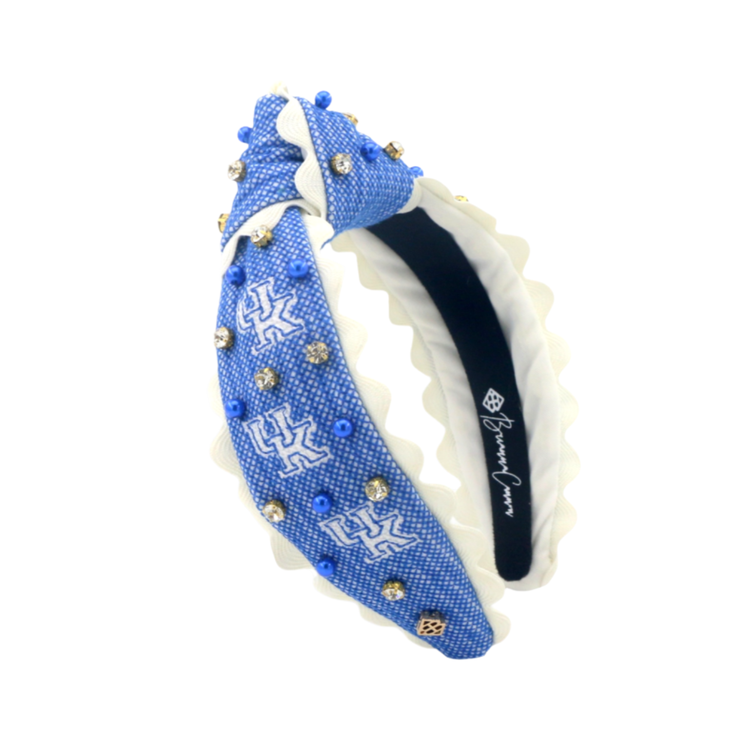 NEW BRIANNA CANNON uk logo headband in blue/white Brianna Cannon New England Patriots Logo Headband main image 3