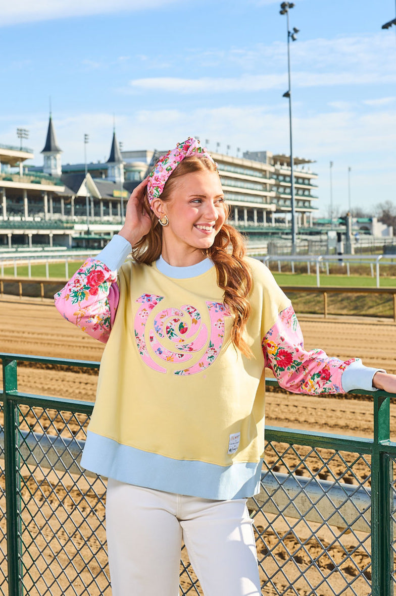 Kentucky Derby® x LAURA ASHLEY Color Block Floral Sweatshirt