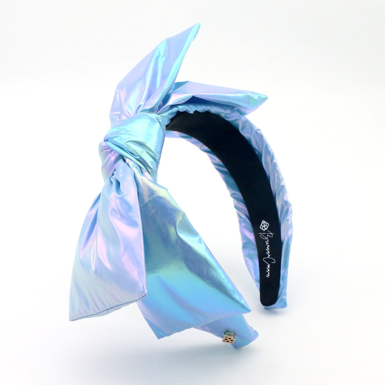 Light Blue Metallic Side Bow Headband – Brianna Cannon display picture 1