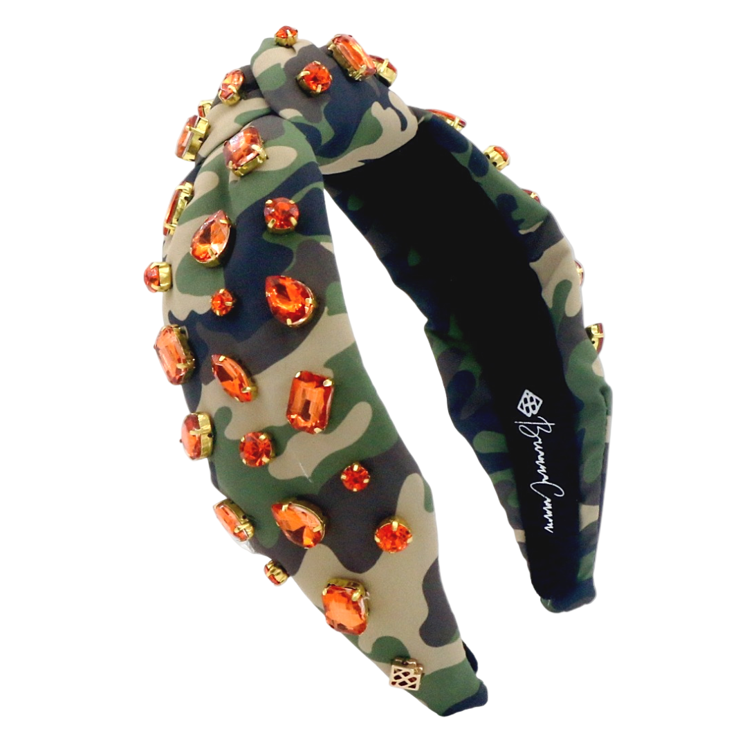 Brianna Cannon Camouflage Headband with Gold beads and shotgun shell accents Brianna Cannon Fan Gear Baseball Headband Blue | Pretty  main image 2