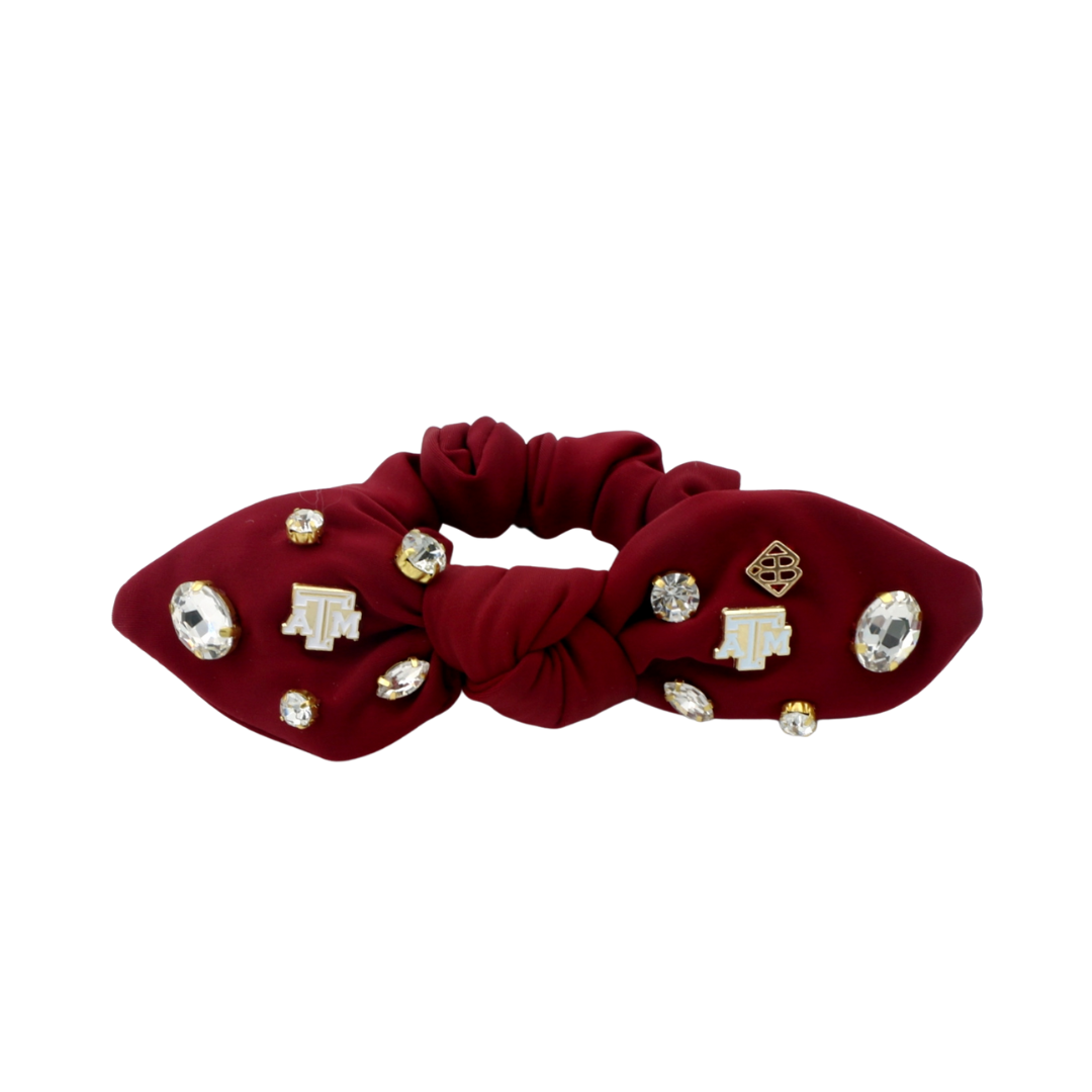 Texas A&M Maroon Logo Bow Scrunchie - Texas A&M Aggies Hair  display picture 3