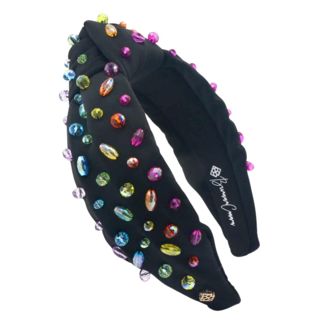 Lele Sadoughi Black Headband with Multicolor Rhinestones Pink Pines main image 2