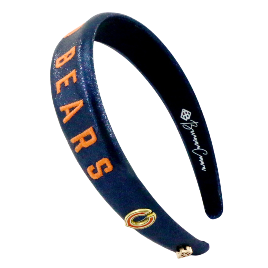 Chicago Bears Embroidered Headband with Gold Charms  display picture 2