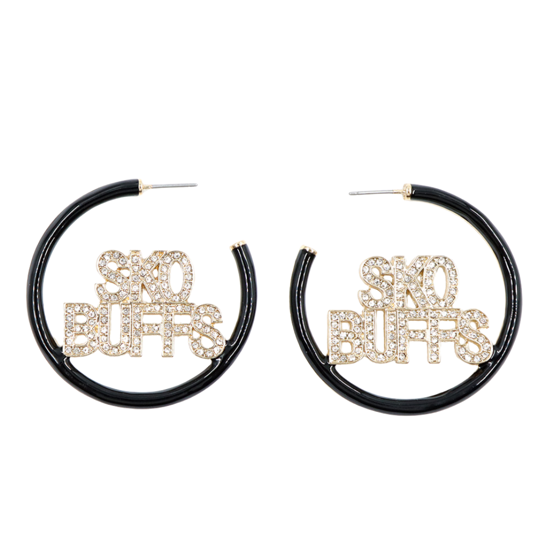 Black pave hoop earrings clearance