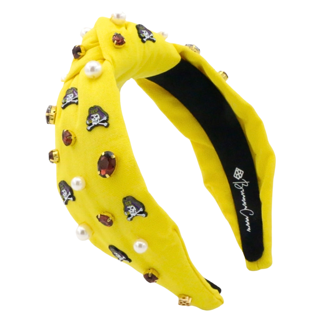 Lele Sadoughi Splattered yellow with yellow/green splattered embellishments. Amazon.com : YARIEW Football Headband Pearl Rhinestone  main image 2