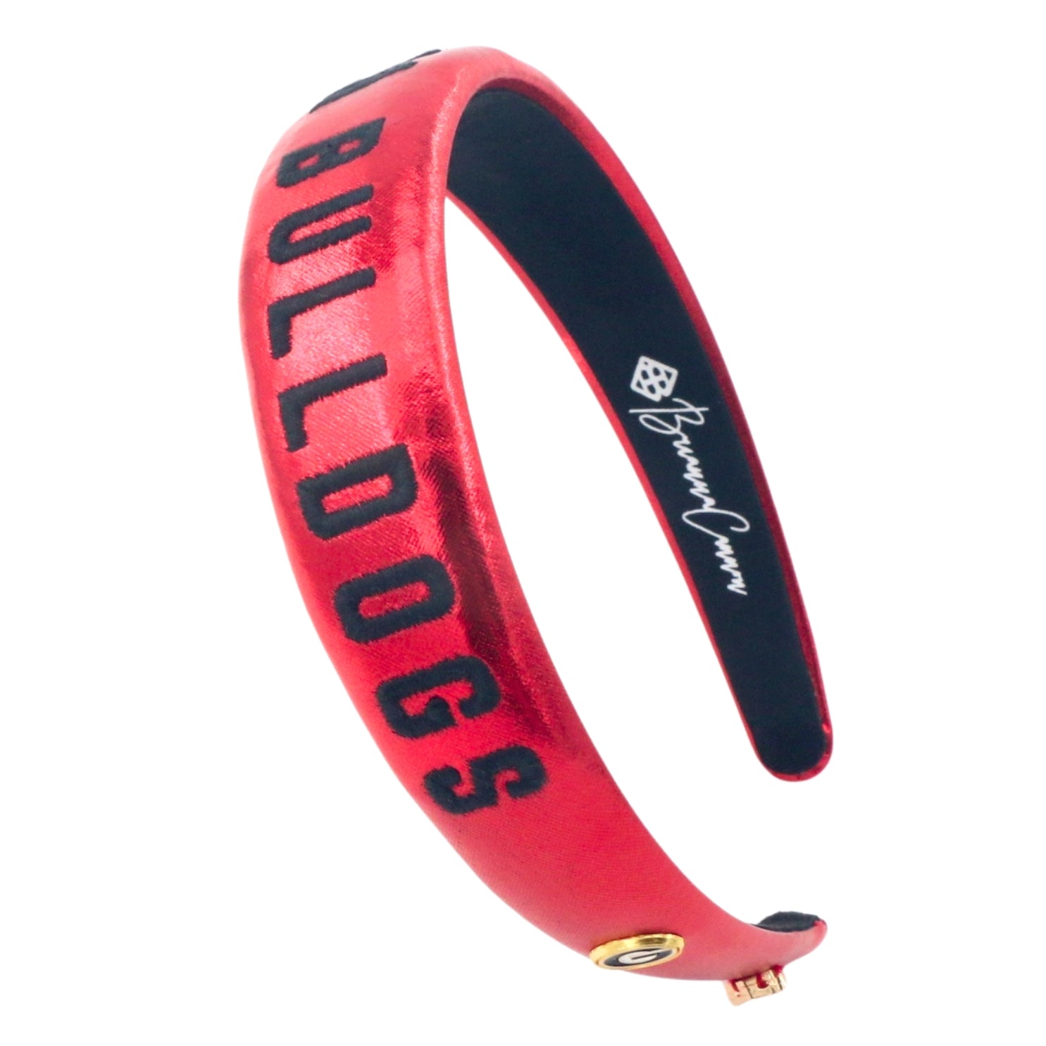 Brianna Cannon Chicago Bears Embroidered Headband Officially Licensed Brianna Cannon Hot Pink Velvet Headband w/ Hand-Sewn Crystal  main image 3