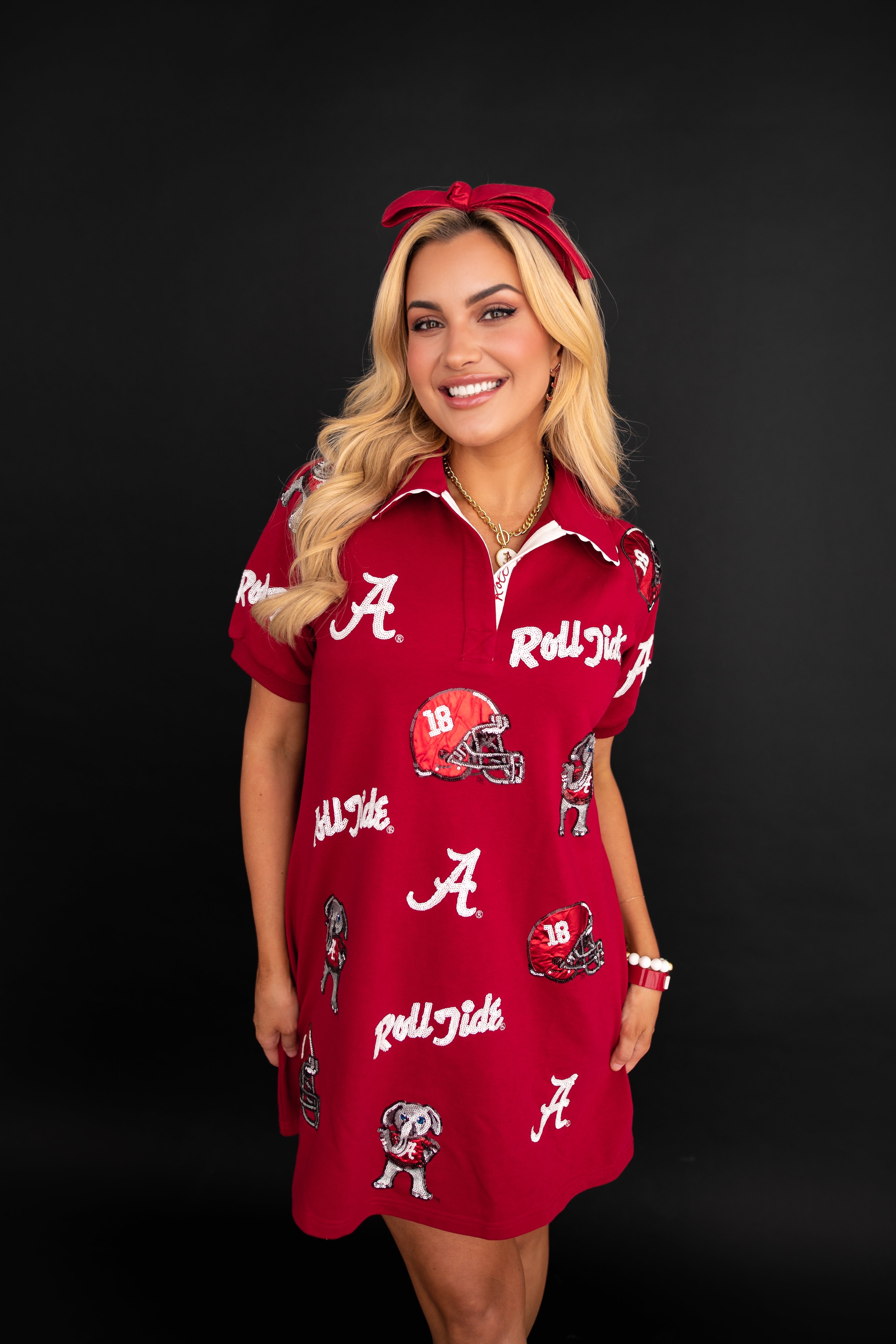 Alabama Logo Patch Dress - Crimson Tide Game Day Dress