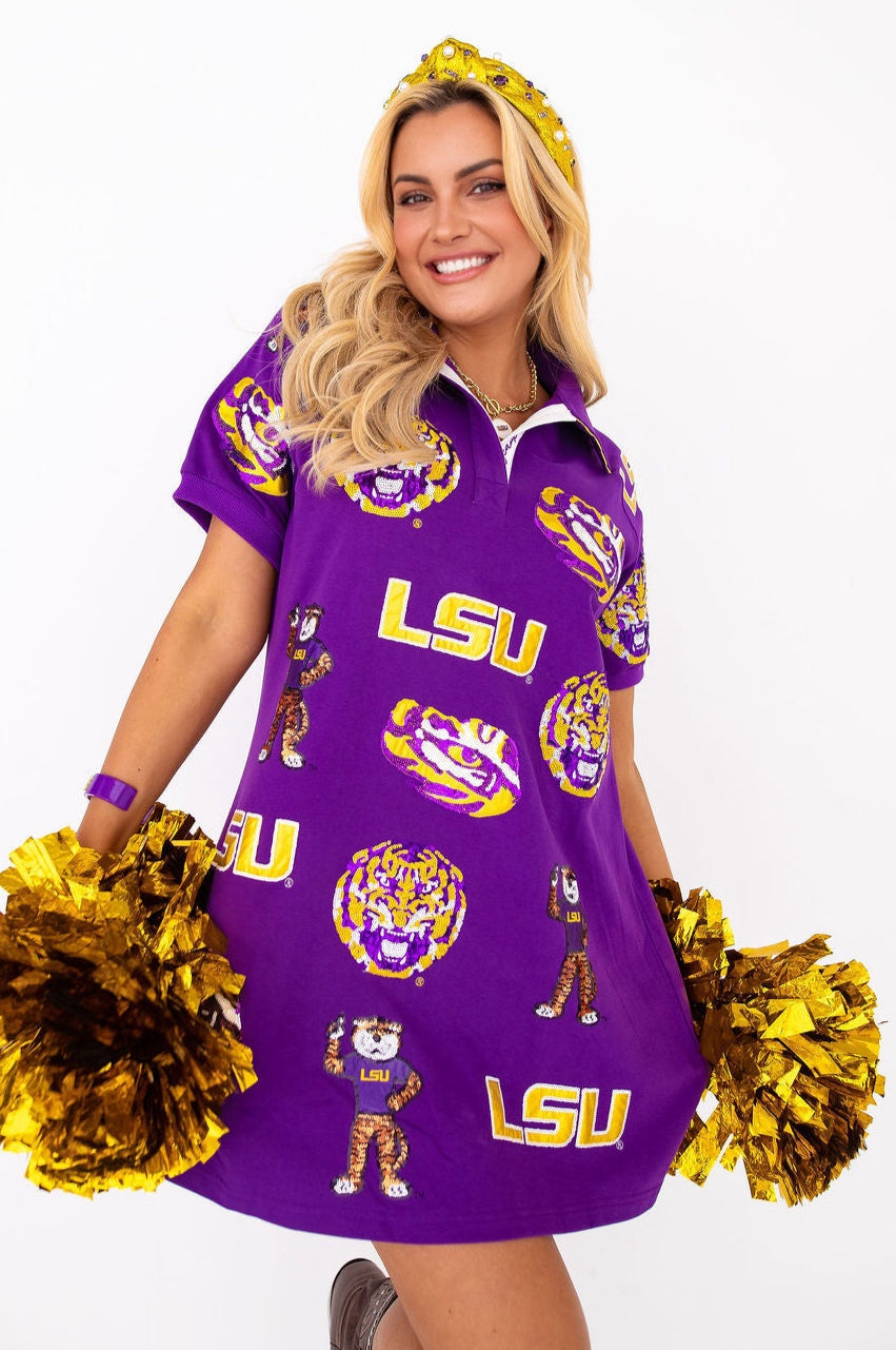 lsu dress for women LSU Logo Patch Dress for Women, Purple, Small (4) by Brianna Cannon