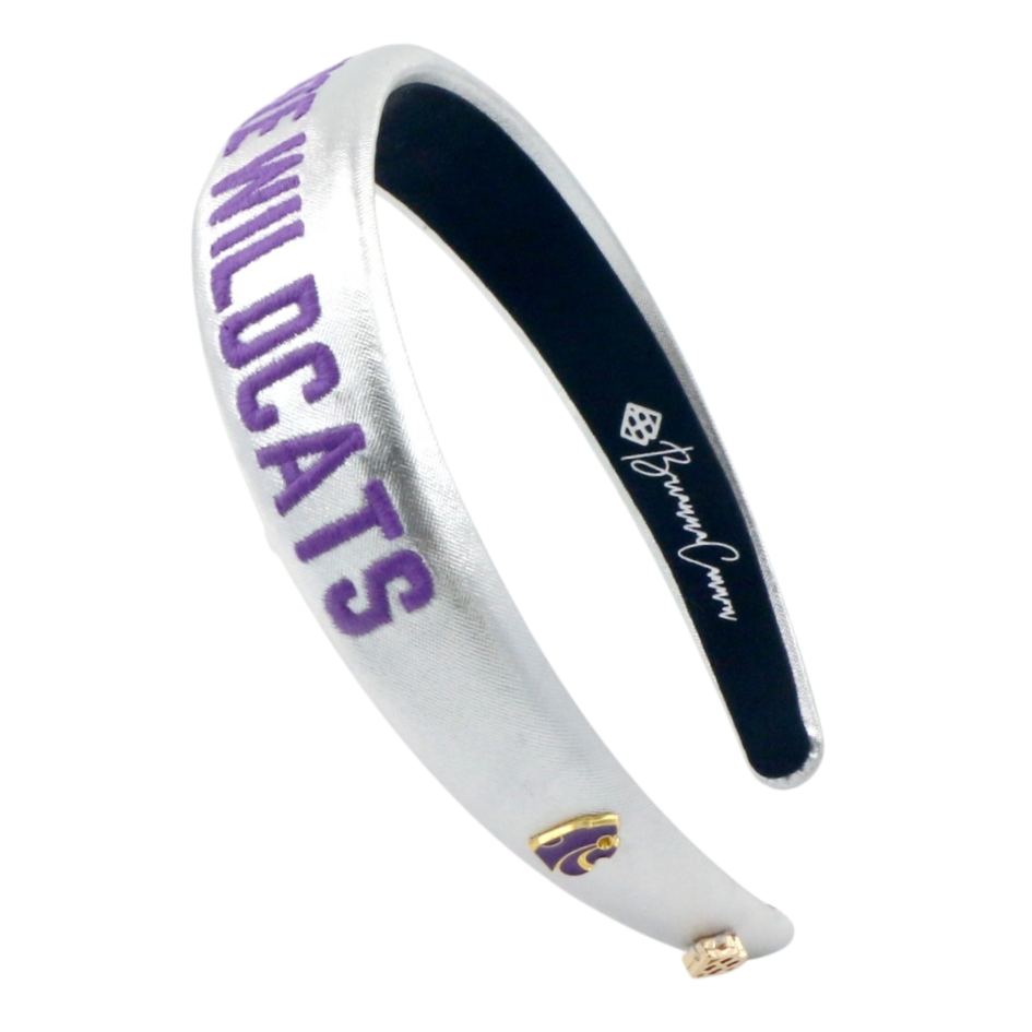 Kansas State Silver Thin Embroidered Headband – Brianna Cannon display picture 3