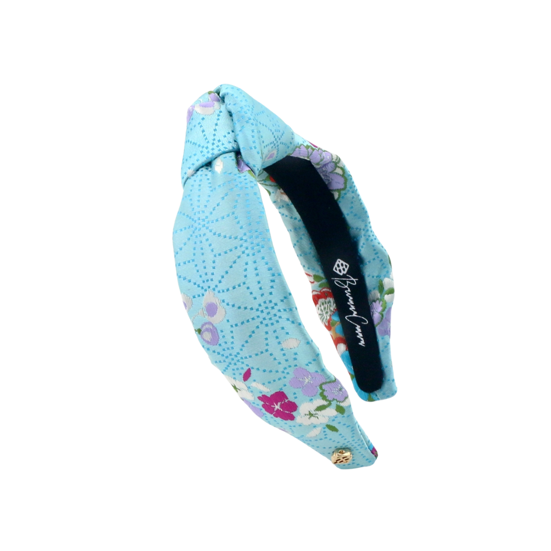 Child Size Light Blue Floral Silk Headband – Brianna Cannon