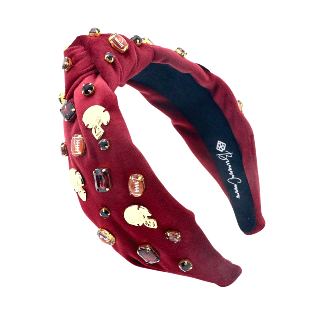 Fan Gear Football Headband in Maroon – Brianna Cannon display picture 3