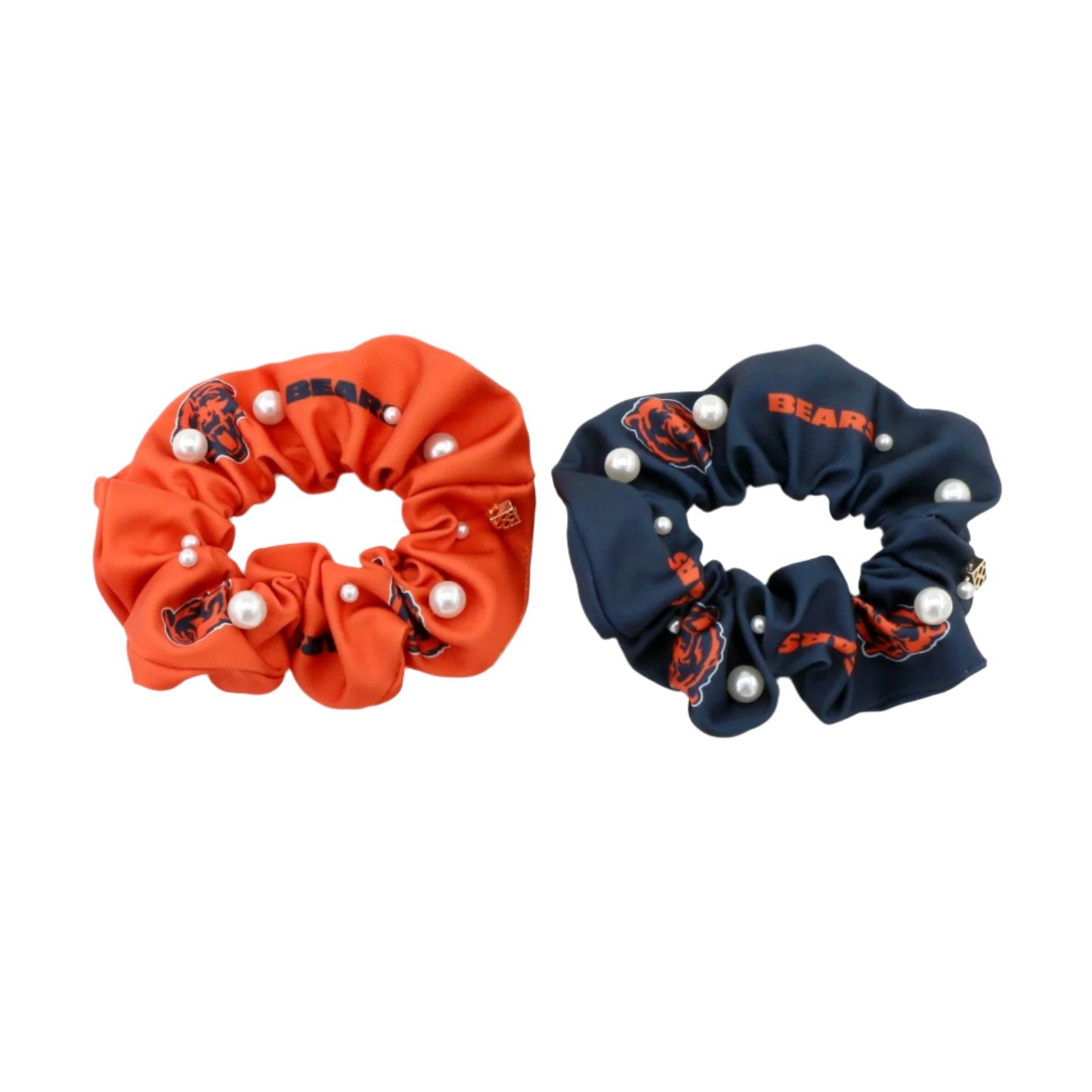 Chicago Bears Orange and Dark Navy Dual Scrunchie - NFL Hair  display picture 1