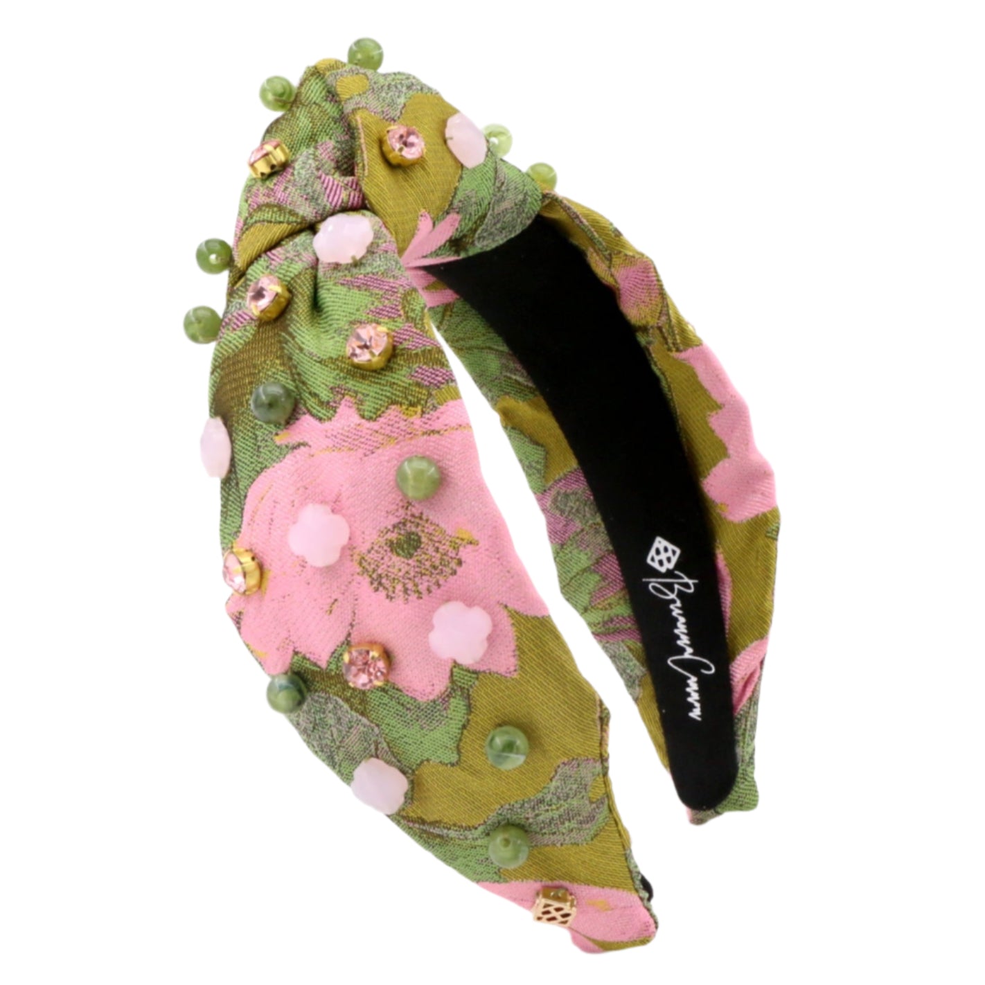 Brianna Cannon LOTUS AND LILLY PADS BOW BARRETTE NWOT Large Green Pink Gold BRIANNA CANNON PINK BOW HEADBAND WITH HEART SEQUINS – Pharm  main image 3