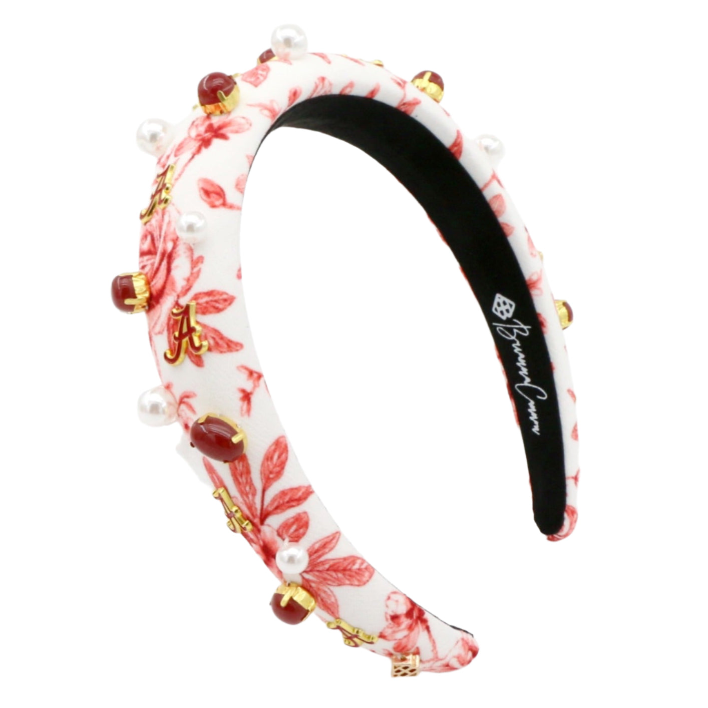 Alabama Floral Toile Logo Headband - Crimson Tide Headband  display picture 3