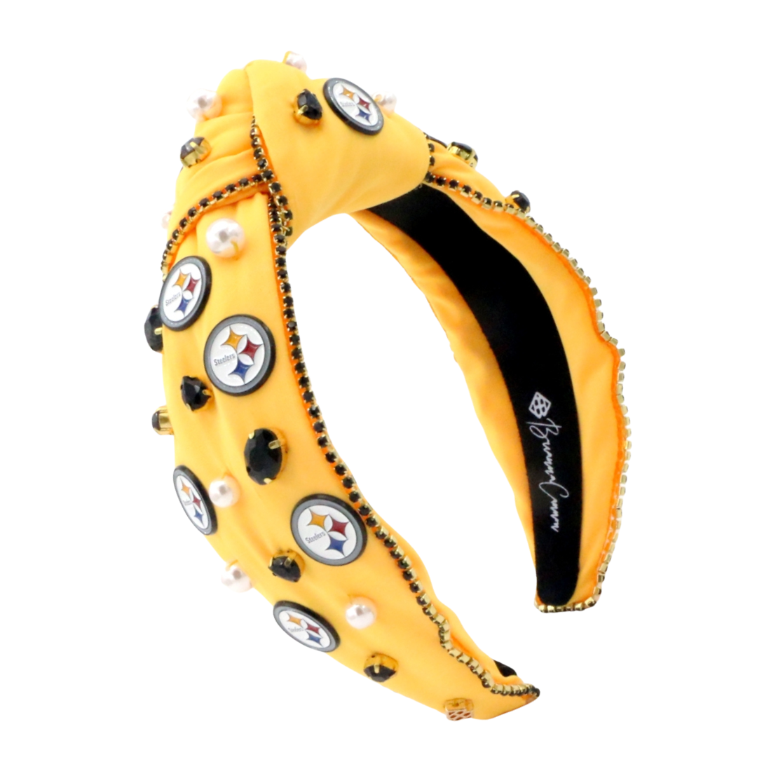 One deals Dozen Custom Made Rhinestone I ❤️ Steelers Headbands Wholesale