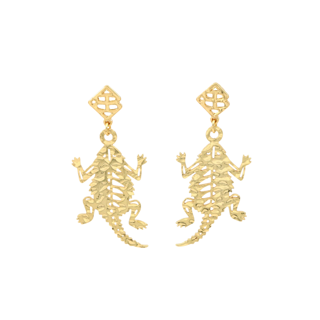 TCU Gold Horned Frog Earring with BC Logo – Brianna Cannon