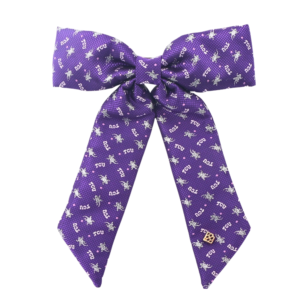 TCU Purple Woven Bow Barrette – Brianna Cannon display picture 1