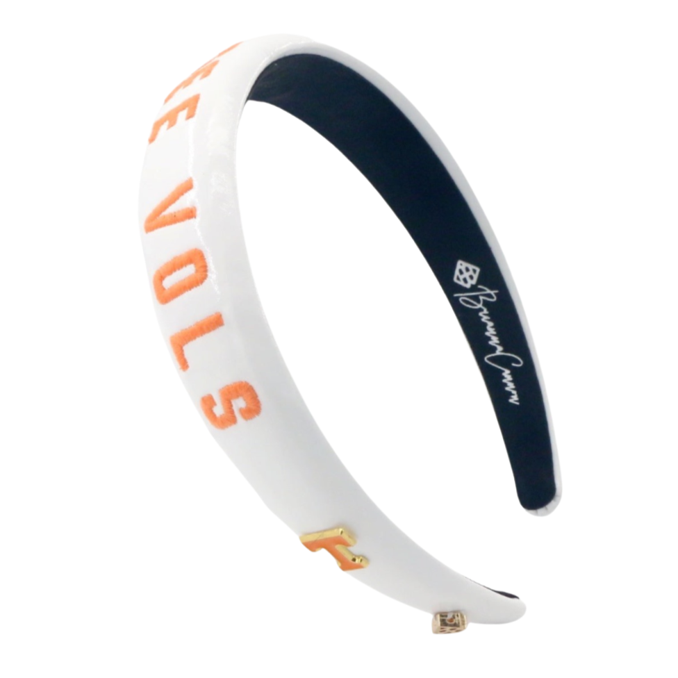 Tennessee White Thin Embroidered Headband – Brianna Cannon display picture 1