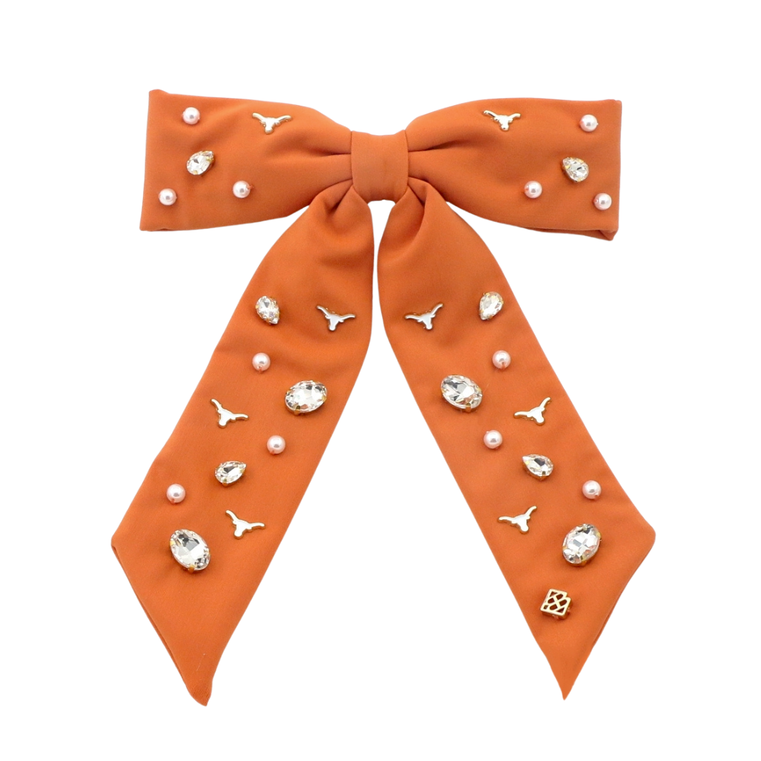 Texas Burnt Orange Bow Barrette – Brianna Cannon display picture 1
