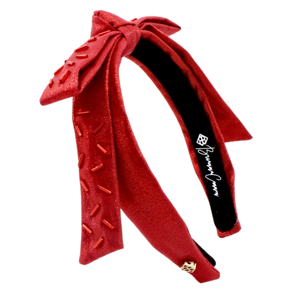 Thin Red Sprinkles Ribbon Bow Headband