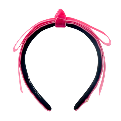 Thin Hot Pink Ribbon Bow Headband