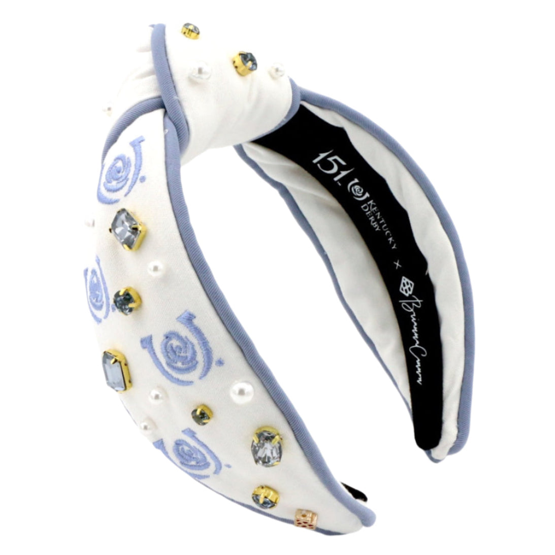 Kentucky Derby® Periwinkle Blue Logo Headband – Brianna Cannon display picture 1