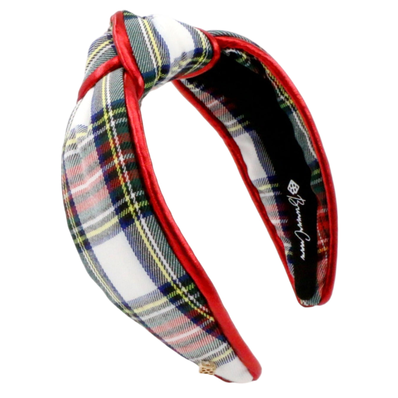 New Brianna Cannon Thin Red Plaid Headband Celebrating the reason for the season…with sparkles, plaid  main image 3