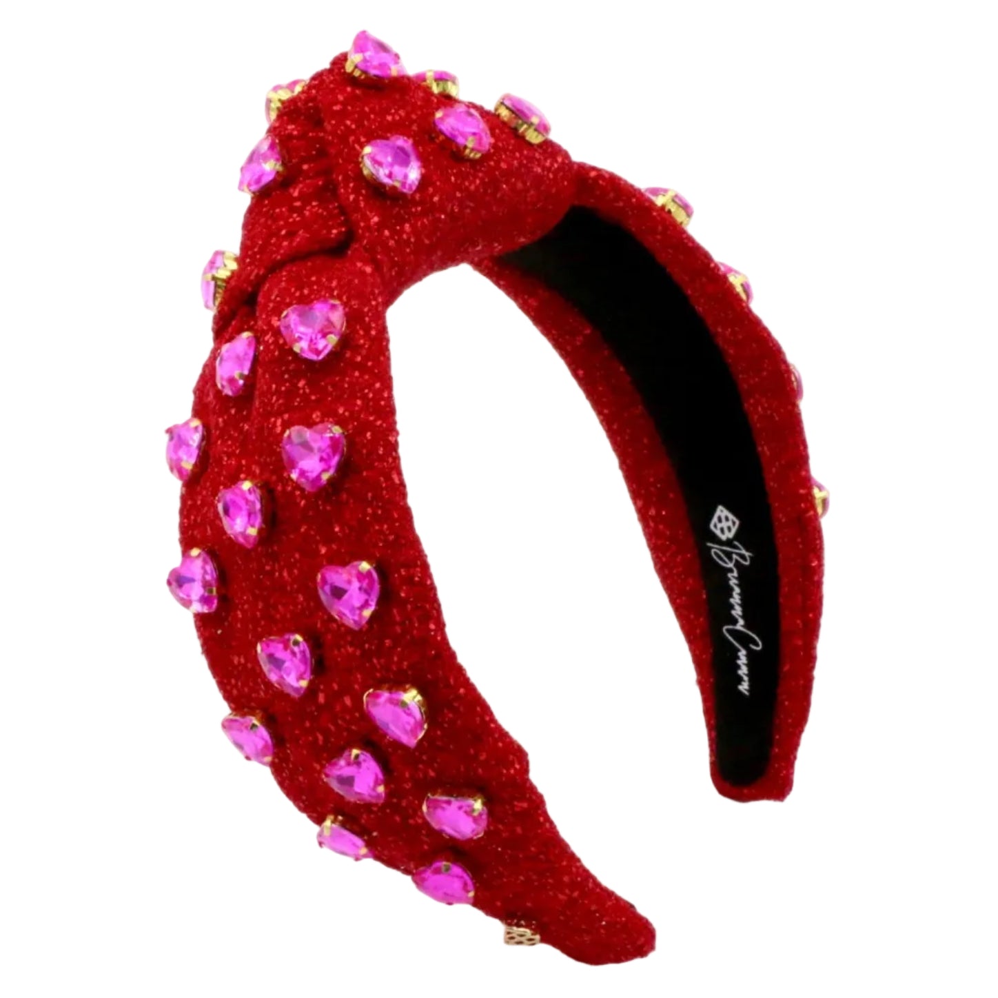 Red Headband with Hot Pink Hearts - Valentine