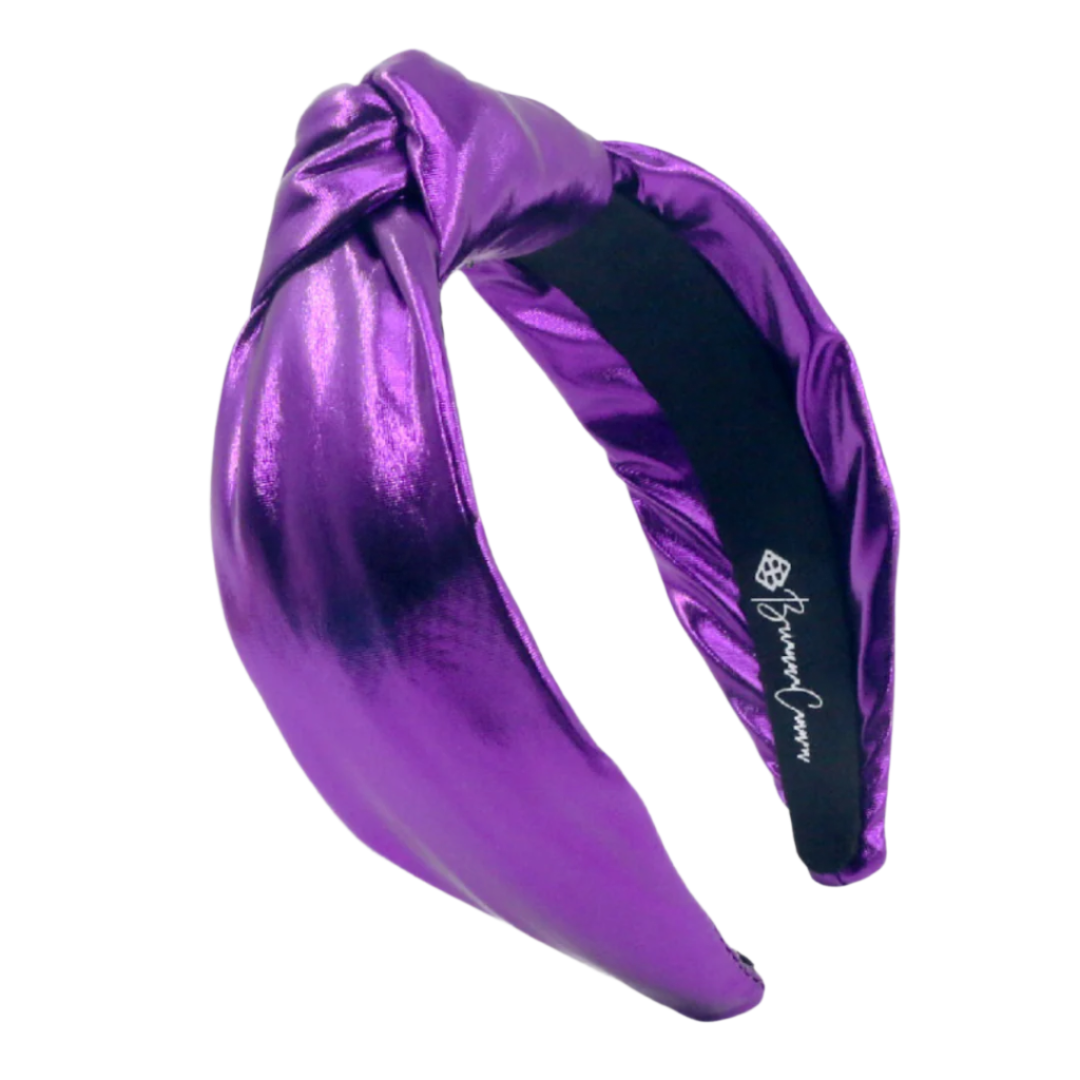 Purple Puff Metallic Knotted Headband – Brianna Cannon