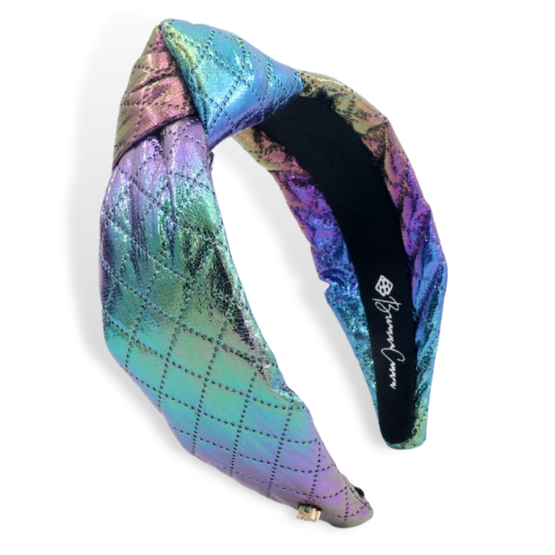 Champagne Shimmer Lame Marina Puffy Headband main image 0