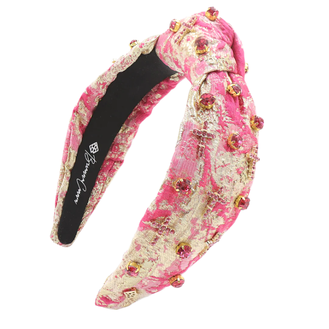 Brianna Cannon Pink Sparkle Headband with Red and Green Crystals main image 0