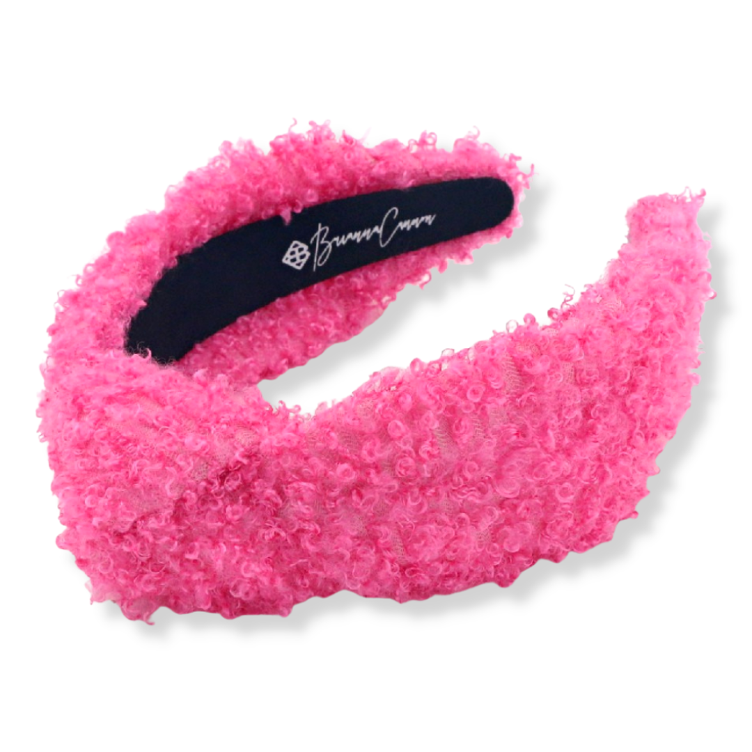 Hot Pink Boucle Knotted Headband