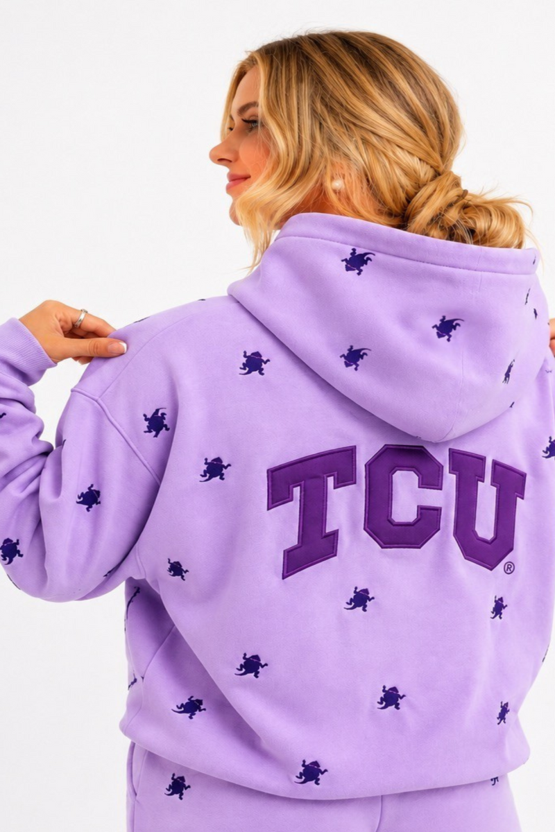TCU Embroidered Fleece Hoodie PRE-ORDER (Est. Ship 8/5)