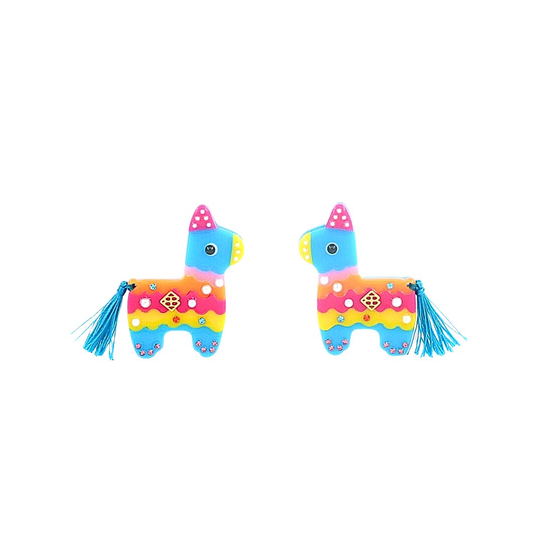 Fiesta Burro Piñata Stud Earrings