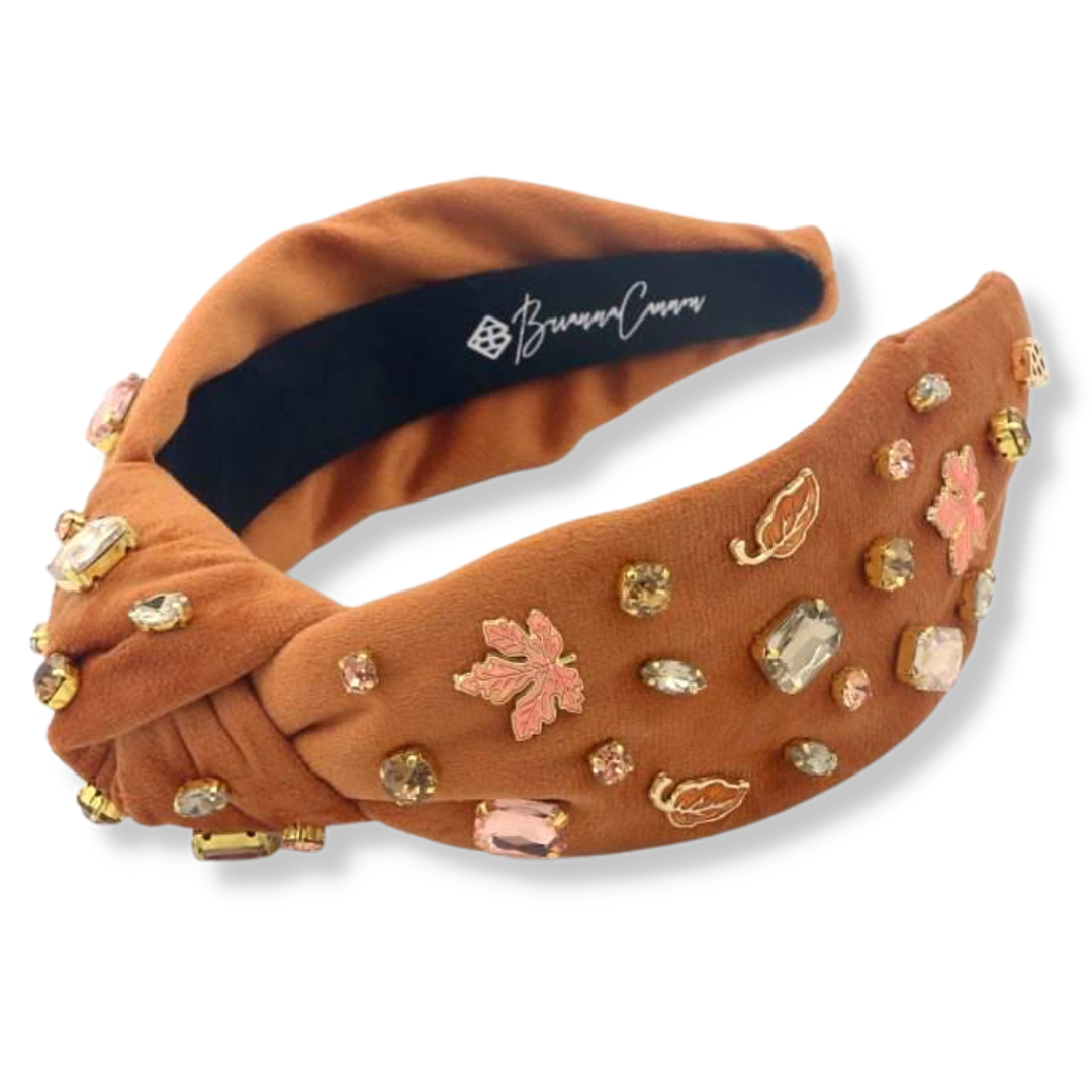 Pumpkin Spice Leaves Headband with Crystals