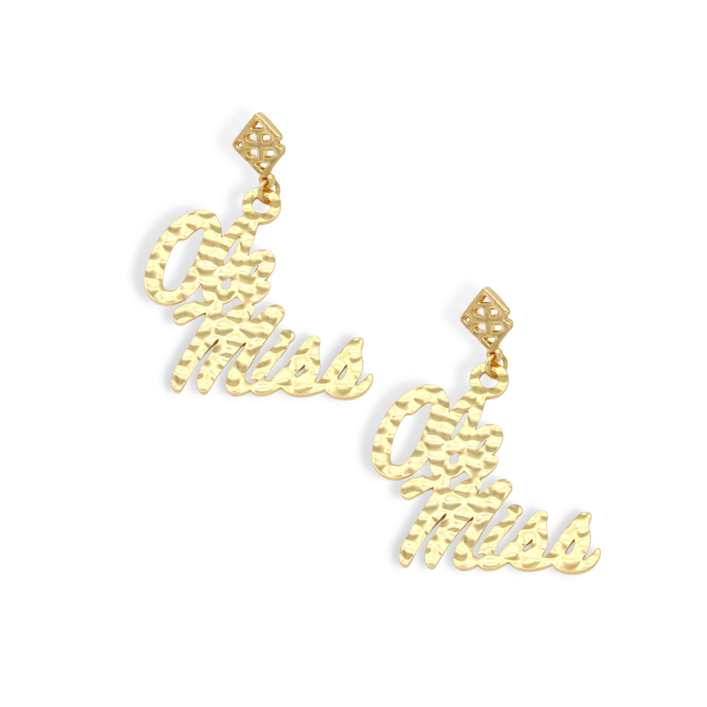 Gold Ole Miss Logo Earring with BC Logo