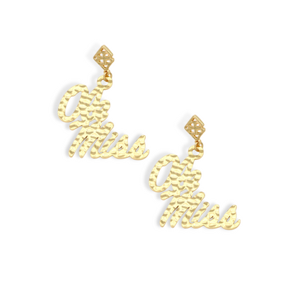 Gold Ole Miss Logo Earring with BC Logo