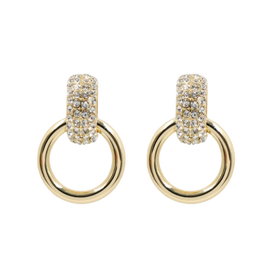 Clear Crystal  & Gold Knocker Earrings