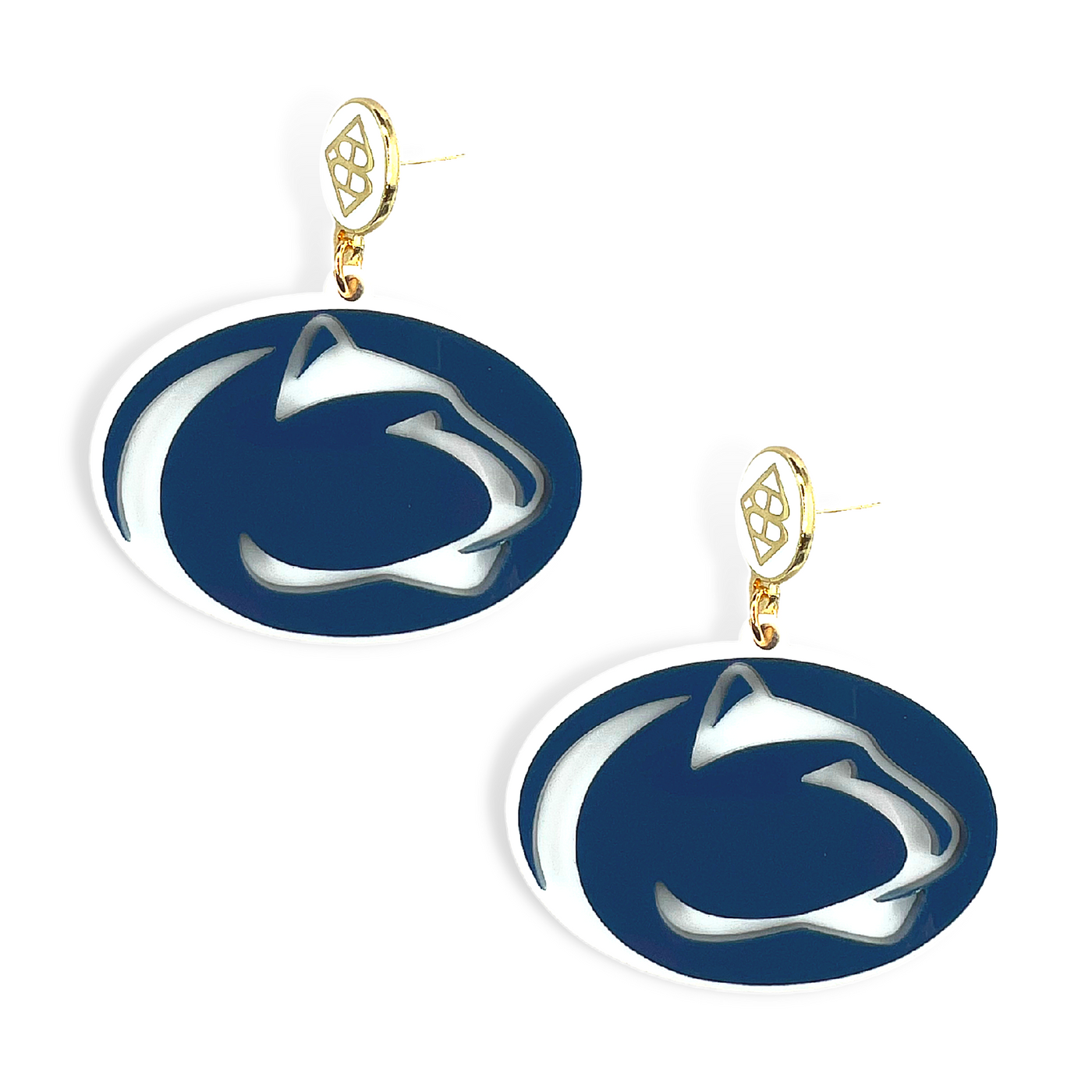 Penn State Navy Nittany Lions Logo Earrings
