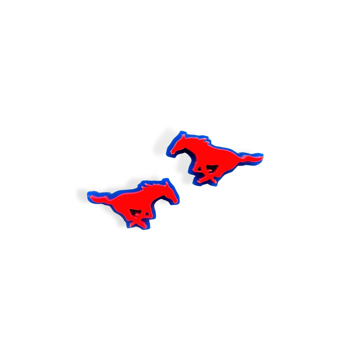 Red and Blue Mustang Studs