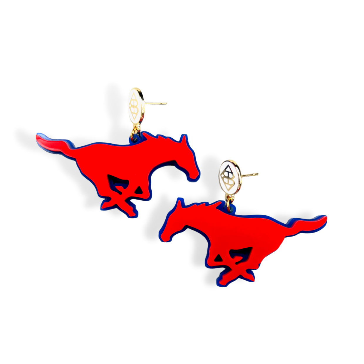 Red  & Blue Mustang Earrings