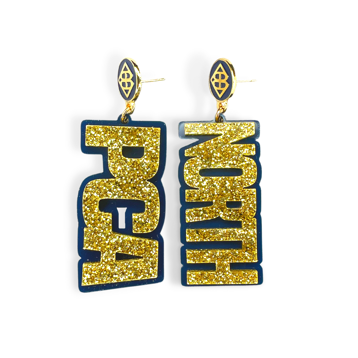 Gold & Navy PCA NORTH Earrings