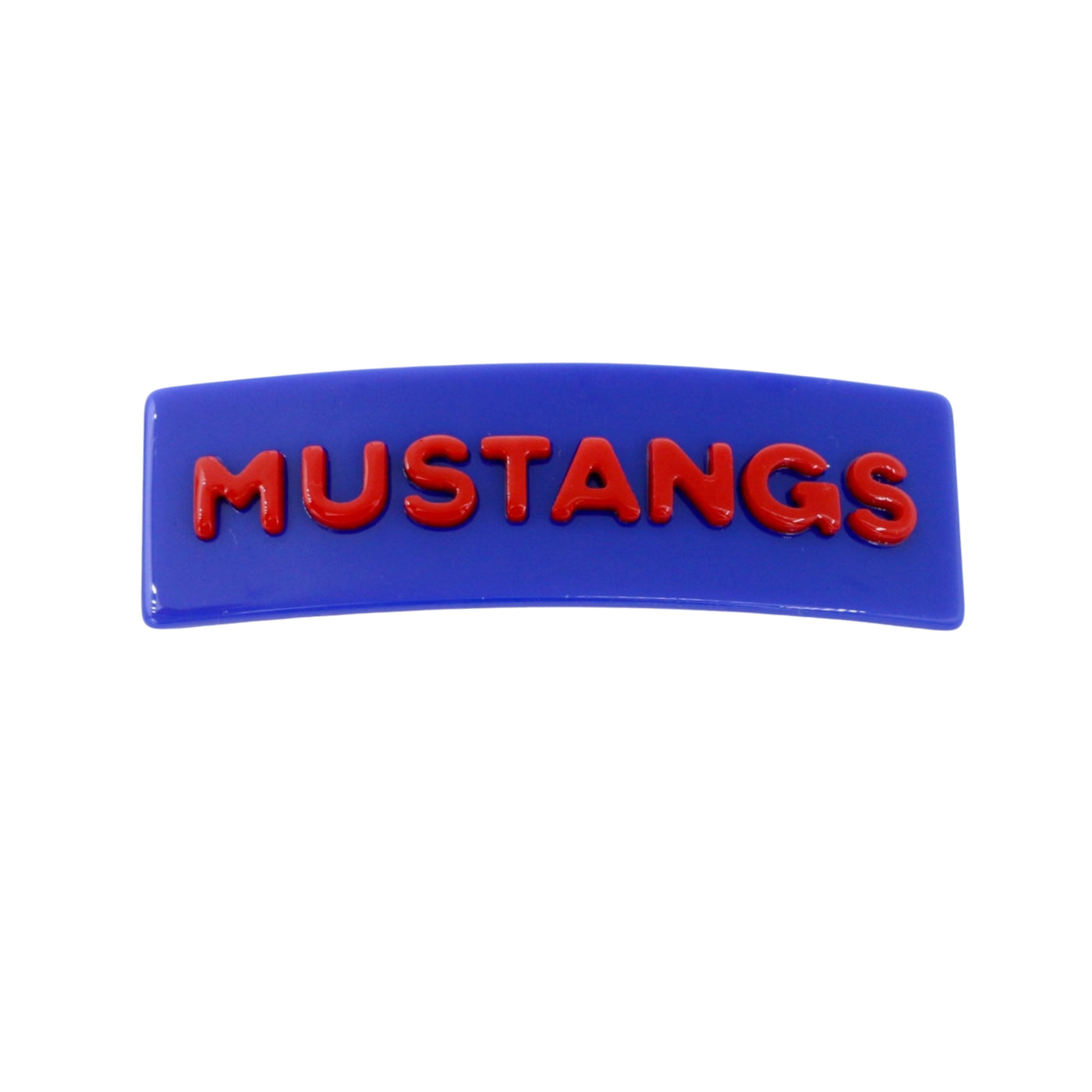 SMU Blue MUSTANGS Rectangle Barrette Clip