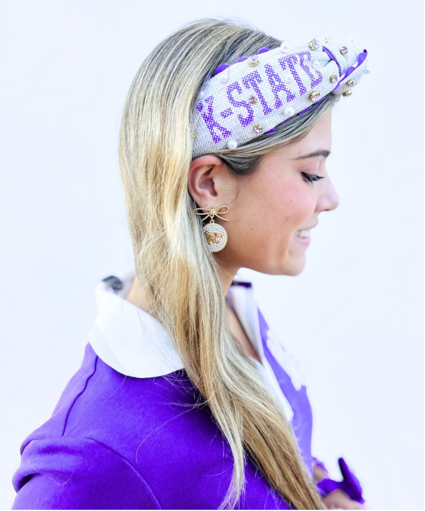 Kansas State Adult K-STATE Cross Stitch Headband