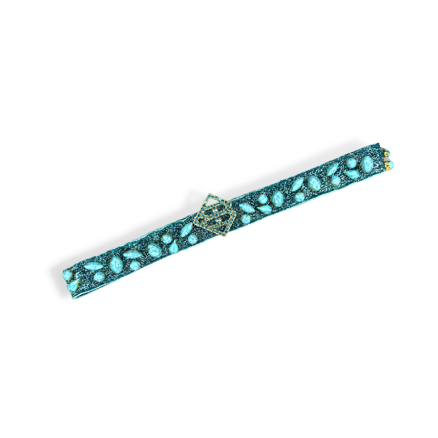 Blue Hat Band with Turquoise Stones