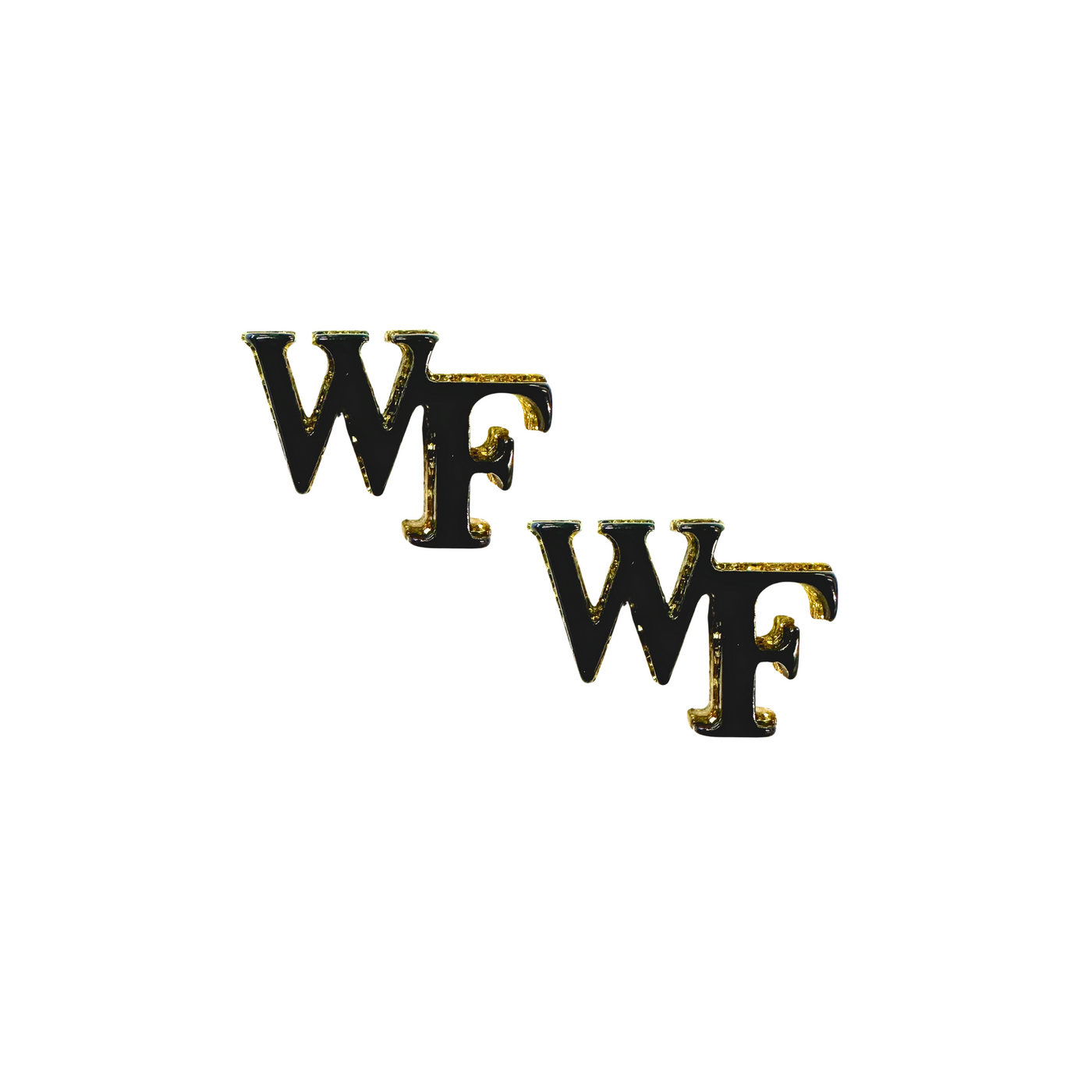 Wake Forest Black Logo Stud Earrings