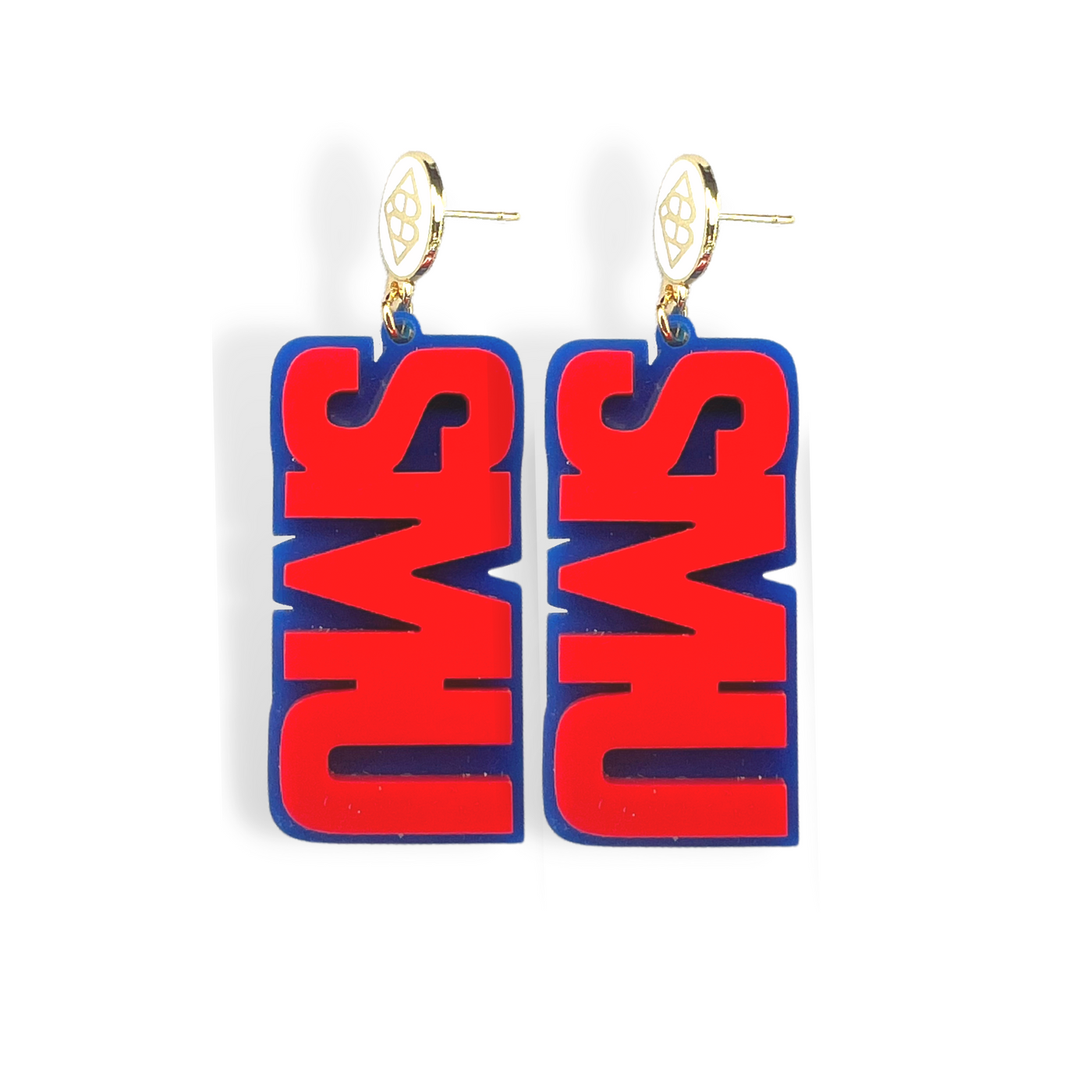 SMU Red & Blue Earrings