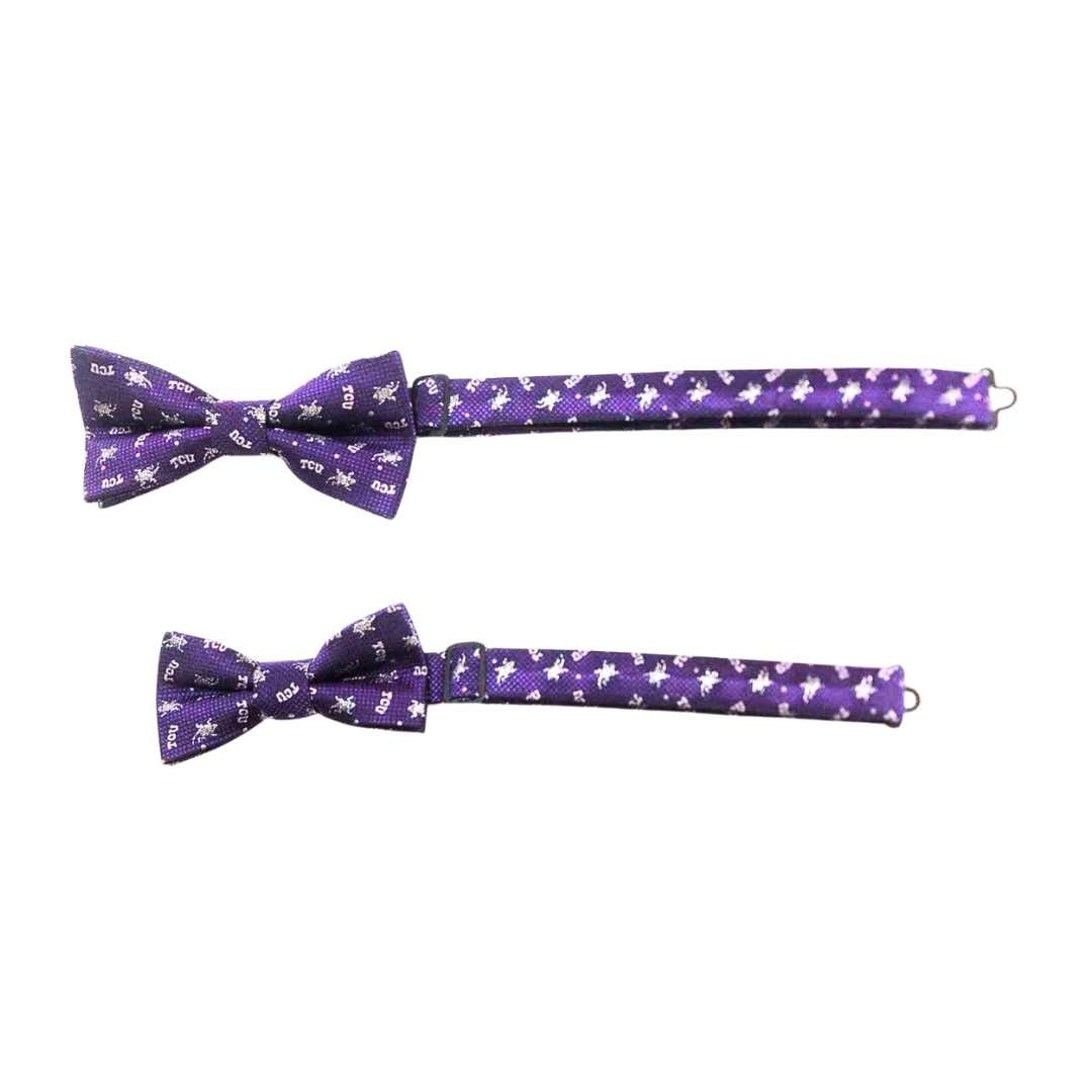 TCU Purple Woven Bow Tie - Small