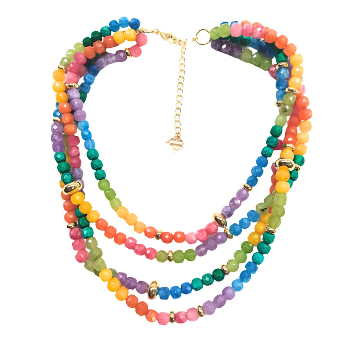 Rainbow Natural Stone Layered Necklace
