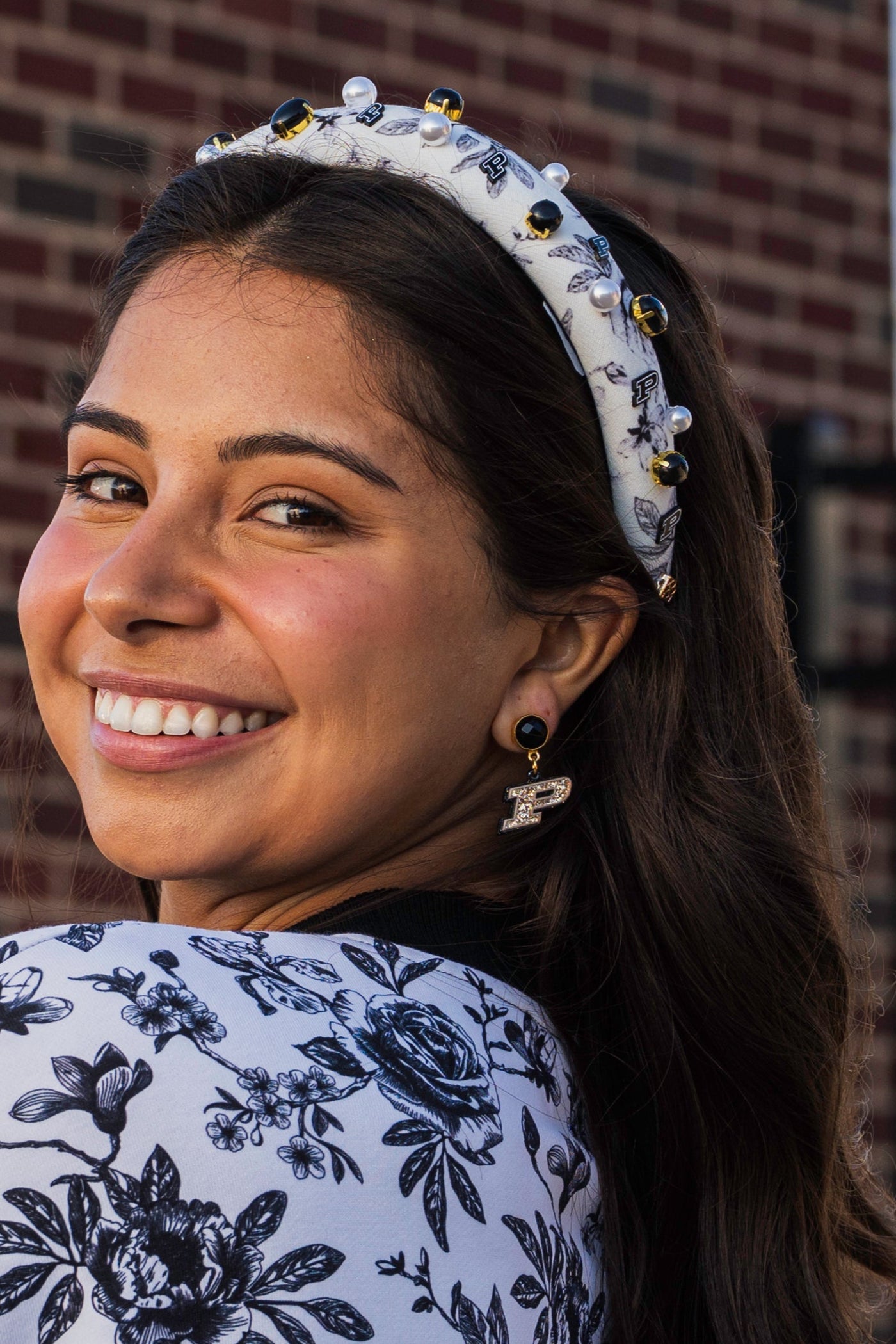 Purdue Mini Motion P Logo Earrings